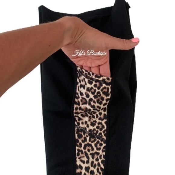 (NWT) Zyia Women’s Leopard Pocket Brilliant Hi-Rise Capri 20" in Black - Picture 10 of 16
